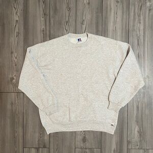 Vintage Russell Athletic Men's Gray Sweater Made in USA